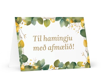 Icelandic Birthday card Botanical - Iceland greeting festive wish colorful trees plants gift happy for loved one friend him her mom heritage