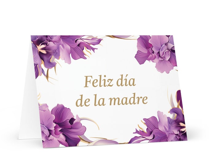 Spanish / Costa Rican Mother's Day card - greeting with colorful flowers floral gift for her spouse wife mom mother grandmother love