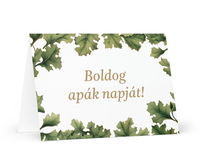 Hungarian Father's Day card - Hungary greeting with colorful trees plants gift for him spouse husband dad father grandfather love daddy