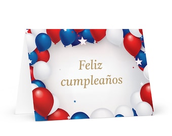 Spanish / Cuban Birthday card Balloons - Cuba greeting festive wish balloon gift happy for loved one friend him her mom dad brother sister