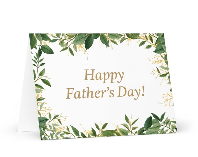English / Cook Islands Father's Day card - greeting with colorful trees plants gift for him spouse husband dad father grandfather love daddy