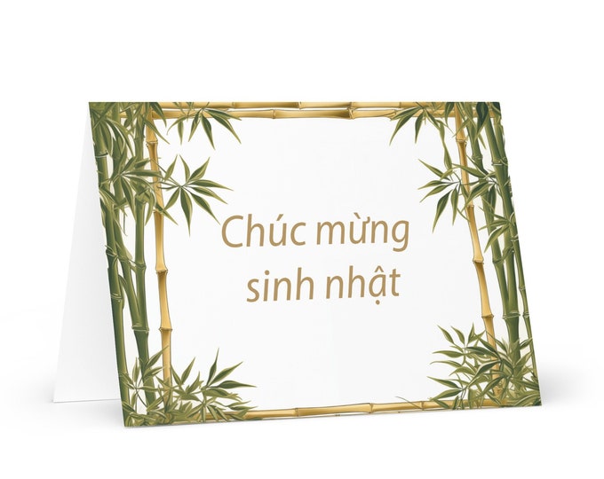 Vietnamese Birthday card Botanical - Vietnam greeting festive wish colorful trees plants gift happy for loved one friend him her mom mother