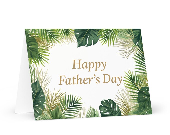 English / Antiguan and Barbudan Father's Day card - Antigua Barbuda greeting with colorful trees plants gift for him spouse husband dad