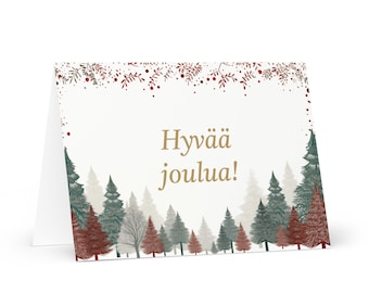 Carte de Noël finlandaise - Finlande vacances sapin de voeux célébration cadeau joyeux festif patrimoine nativité Bethléem chrétien catholique