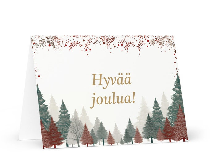 Finnish Christmas card - Finland Holiday Greeting Tree Celebration Gift Merry Festive Heritage Nativity Bethlehem Christian Catholic