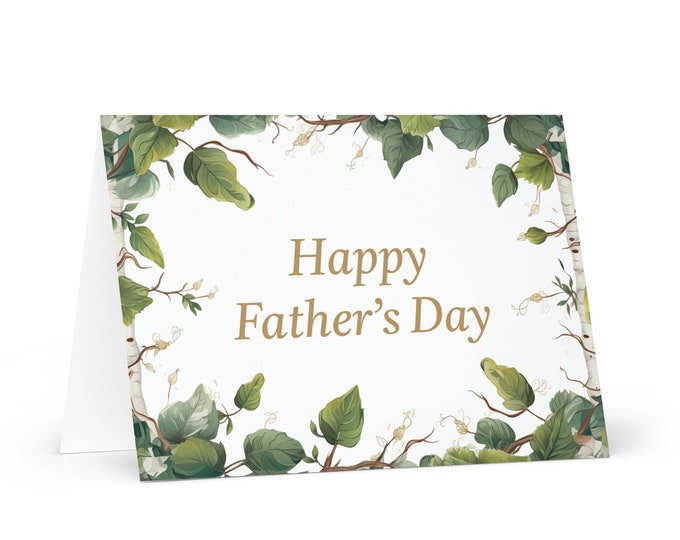 English / Irish Father's Day card - Ireland Eire greeting with colorful trees plants gift for him spouse husband dad grandfather love daddy