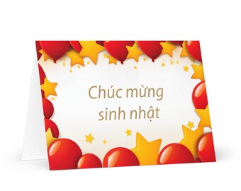 Vietnamese Birthday card Balloons - Vietnam greeting festive wish balloon gift happy for loved one friend him her mom dad brother