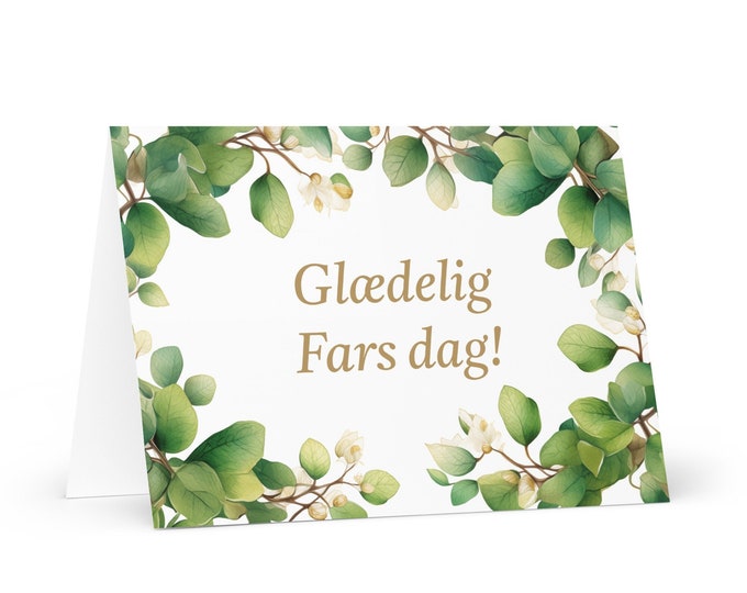 Danish Father's Day card - Denmark greeting with colorful trees plants gift for him spouse husband dad father grandfather love daddy