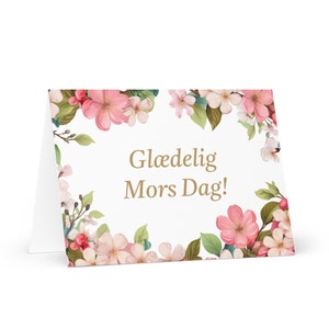 Dänische Muttertagskarte - Dänemark-Gruß mit bunten Blumenblumengeschenk für ihre Gattin Frau Mutter Mutter Großmutter Liebe Erbe