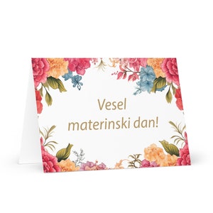 Slowenische Muttertagskarte - Slowenien-Gruß mit bunten Blumenblumengeschenk für ihren Ehepartner Frau Mutter Mutter Großmutter Liebe Mama