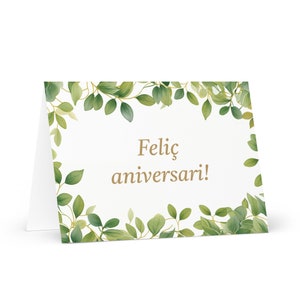 Carte d'anniversaire catalane / andorrane - Andorre voeux festif voeux arbres colorés plantes cadeau heureux pour un ami lui sa maman