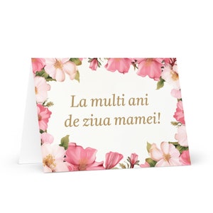 Rumänische / Moldauische Muttertagskarte - Moldawien Gruß mit bunten Blumen Blumengeschenk für ihren Ehepartner Frau Mutter Großmutter Liebe Erbe