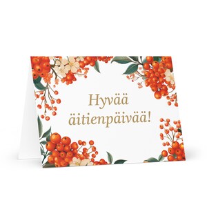 Finnische Muttertagskarte - Finnland Gruß mit bunten Blumen Blumengeschenk für ihren Ehepartner Frau Mutter Mutter Großmutter Liebe Erbe