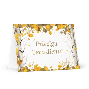 Lettische Vatertagskarte - Gruß aus Lettland mit bunten Bäumen Pflanzen Geschenk für ihn Ehepartner Ehemann Papa Vater Großvater Liebe Papa
