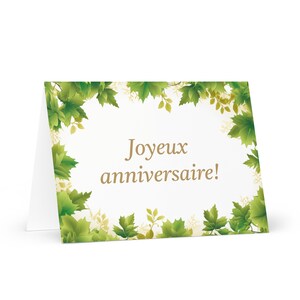 Carte d'anniversaire française / canadienne Botanique - Canada voeux festif voeux arbres plantes cadeau heureux pour un ami cher lui sa maman sa mère
