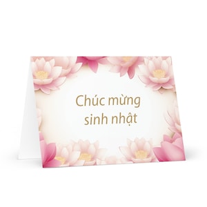 Geburtstagskarte Vietnamesisch Blumen - Vietnamesisch Gruß festlich Wunsch bunt Blumengeschenk glücklich für geliebte Freundin ihn ihre Mutter Mutter Schwester