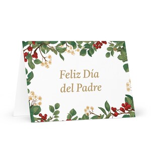 Carte de fête des pères espagnole / chilienne - Chili voeux avec arbres colorés plantes cadeau pour lui époux mari papa grand-père papa