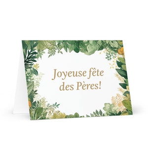 Français/République du Congo carte de fête des pères - voeux avec des arbres colorés plantes cadeau pour lui époux mari papa grand-père papa