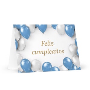 Carte d'anniversaire espagnole / argentine - Argentine colorée voeux cadeau ballon de voeux festif heureux pour un ami cher lui son drapeau maman papa