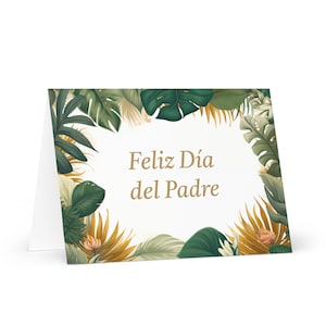 Carte espagnole / cubaine pour la fête des pères - Cuba voeux avec des arbres colorés plantes cadeau pour lui conjoint mari papa père grand-père amour papa