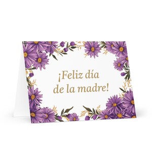 Spanische / argentinische Muttertagskarte - Argentinien-Gruß mit bunten Blumen, Blumengeschenk für ihre Gattin-Fraumutter-Großmutter