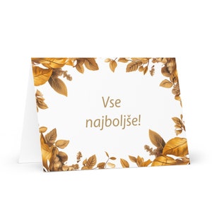 Carte d'anniversaire slovène Botanique - Slovénie voeux festif voeux arbres colorés plantes cadeau heureux pour un ami lui sa mère sa mère