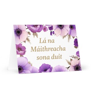 Irische Muttertagskarte - Irland Gruß mit bunten Blumen Blumengeschenk für ihren Ehepartner Frau Mutter Mutter Großmutter Liebe Erbe