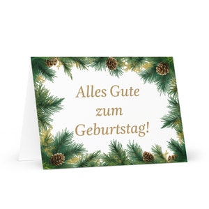 Carte d'anniversaire allemande / autrichienne botanique - Autriche voeux festif voeux arbres colorés plantes cadeau heureux pour un ami lui sa maman