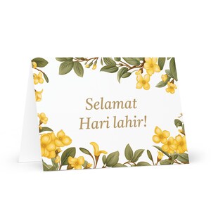 Geburtstagskarte Malaiisch / Bruneian Blumen - Brunei Gruß festlicher Wunsch Blumengeschenk glücklich für geliebte Freundin ihn ihre Mutter, Vater, Mutter, Schwester