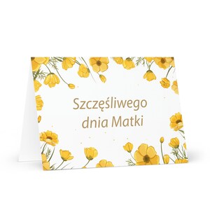 Tarjeta polaca del Día de la Madre - Saludo de Polonia con flores coloridas regalo floral para su esposa esposa mamá madre abuela amor herencia mamá
