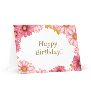 Geburtstagskarte Deutsch / Australisch mit Blumen - Australien Gruß, festlicher Wunsch, bunt Blumengeschenk, glücklich, für Lieblingsfreundin, Mutter, Vater