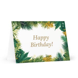 Anglais / Bélizien Carte d'anniversaire botanique - Belize voeux festif voeux arbres colorés plantes cadeau heureux pour un ami lui sa maman