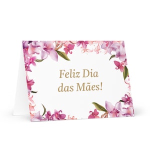 Portugese / Brasilianische Muttertagskarte - Brasilien Gruß mit Blumen Blumengeschenk für ihre Ehepartner Frau Mama Mama Großmutter Liebe Erbe