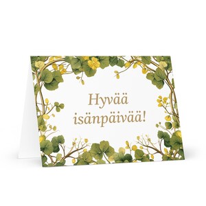 Carte finlandaise pour la fête des pères - Finlande voeux avec des arbres colorés plantes cadeau pour lui épouse mari papa père grand-père amour papa