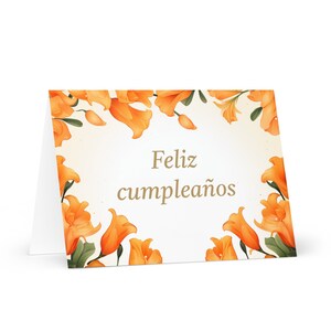 Spanische / chilenische Geburtstagskarte Blumen - Chile Gruß festlichen Wunsch buntes Blumengeschenk glücklich für geliebten Freund ihn Mutter Mutter
