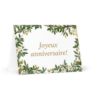 Carte d'anniversaire botanique - France voeux festif voeux arbres colorés plantes cadeau heureux pour un ami lui sa maman sa mère