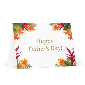 Anglais / Barbade carte de fête des pères - Barbade voeux avec arbres colorés plantes cadeau pour lui conjoint mari papa grand-père papa