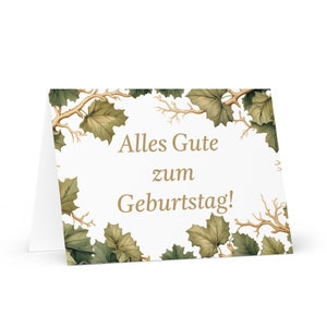 Carte d'anniversaire allemande / suisse Botanique - Suisse voeux festif voeux arbres colorés plantes cadeau heureux pour un ami lui sa maman