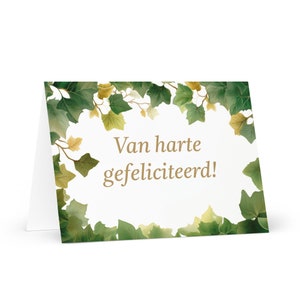 Carte d'anniversaire hollandaise Botanique - Pays-Bas voeux festif voeux arbres colorés plantes cadeau heureux pour un ami lui sa maman mère