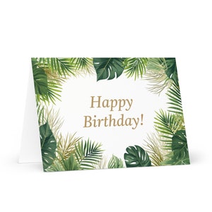 Français / Carte d'anniversaire botanique d'Antigua-et-Barbuda - Antigua Barbuda voeux festif arbre à voeux plantes cadeau heureux pour un être cher lui elle