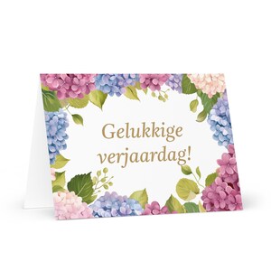 Niederländisch / Belgische Geburtstagskarte Blumen - Belgien Gruß festlichen Wunsch buntes Blumengeschenk glücklich für geliebten Freund ihn ihre Mutter-Vater-Mutter
