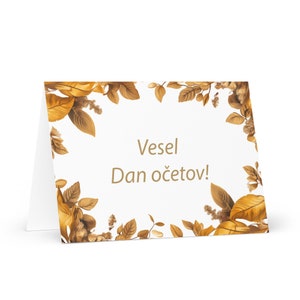 Carte slovène pour la fête des pères - Slovénie voeux avec arbres colorés plantes cadeau pour lui conjoint mari papa père grand-père papa pères