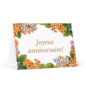 Carte d'anniversaire française / burundaise Fleurs - Burundi voeux festif souhait floral coloré cadeau heureux pour un ami lui sa maman sa mère