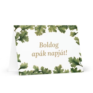 Carte de fête des pères hongroise - Hongrie salutation avec des arbres colorés plantes cadeau pour lui épouse mari papa père grand-père amour papa