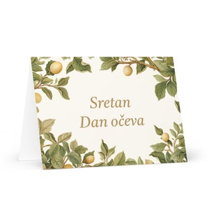 Carte croate pour la fête des pères - Croatie voeux avec des arbres colorés plantes cadeau pour lui époux mari papa père grand-père amour papa