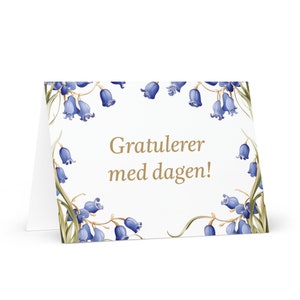 Norwegische Geburtstagskarte Blumen - Norwegen Grußbild festlich Wunsch bunt Blumengruß Geschenk glücklich für geliebten Freund ihn ihre Mutter Mutter Schwester