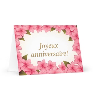Français / République démocratique du Congo (RDC) Carte d'anniversaire Fleurs - voeux festif, cadeau floral coloré, heureux pour un être cher