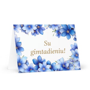 Litouwse verjaardagskaart Bloemen - Litouwen groet feestelijke wens kleurrijke bloemen cadeau blij voor geliefde vriend hem haar moeder vader moeder