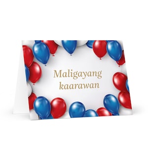 Tarjeta de cumpleaños filipina / tagalo Globos - Filipinas saludo regalo de deseo festivo feliz para un ser querido amigo él su mamá papá hermano bandera