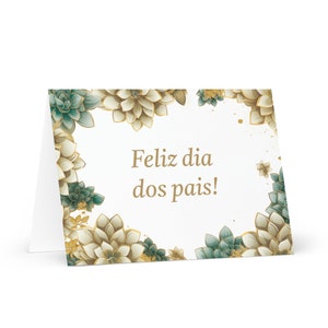 Carte de fête des pères portugaise / capverdienne - salutation capverdienne avec des arbres colorés plantes cadeau pour lui conjoint mari papa grand-père